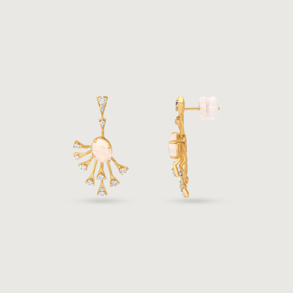 Celestial Opal & Diamond Drop Earrings,,hi-res image number null