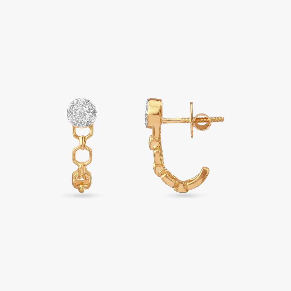 Glam Link Diamond Stud Earrings,,hi-res image number null