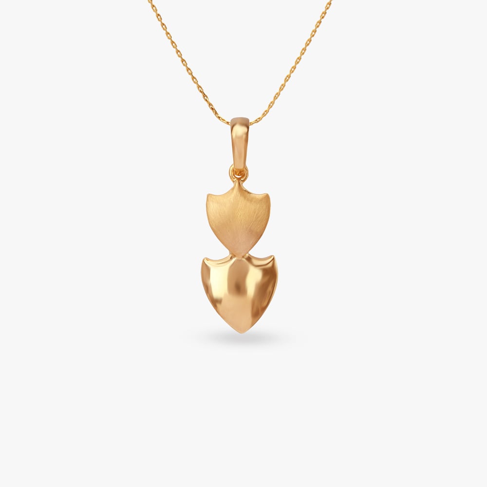 Twin Shield Gold Pendant For Men,,hi-res image number null
