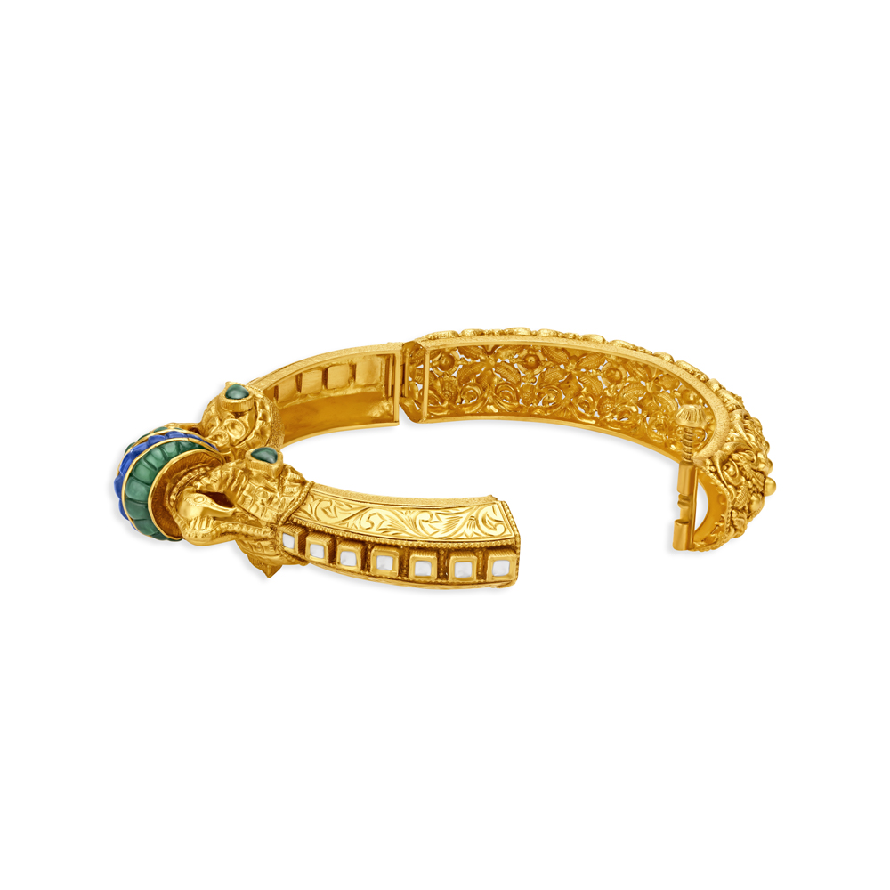 Exquisite Traditional Peacock Bangle with Precious Stones,,hi-res image number null
