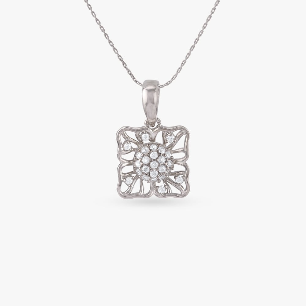 Gleam Grid Silver Pendant,,hi-res image number null