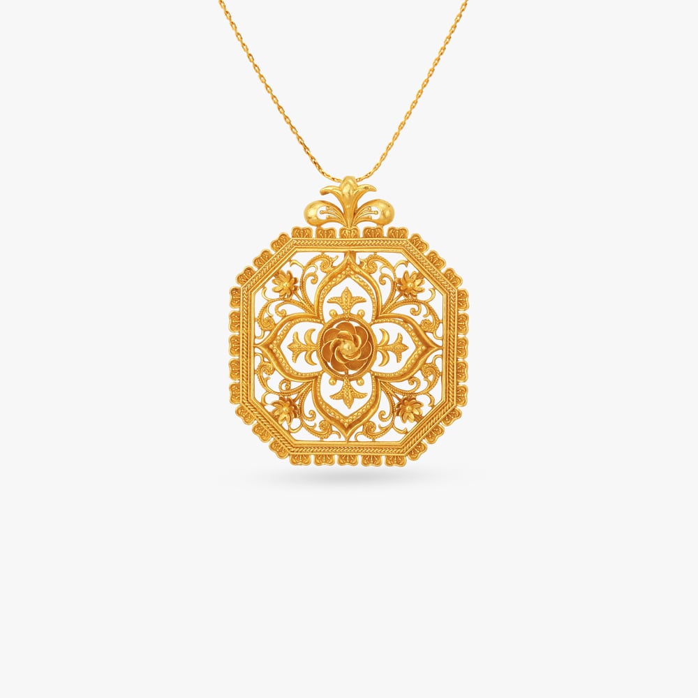Dalan Noksha Gold Pendant,,hi-res image number null