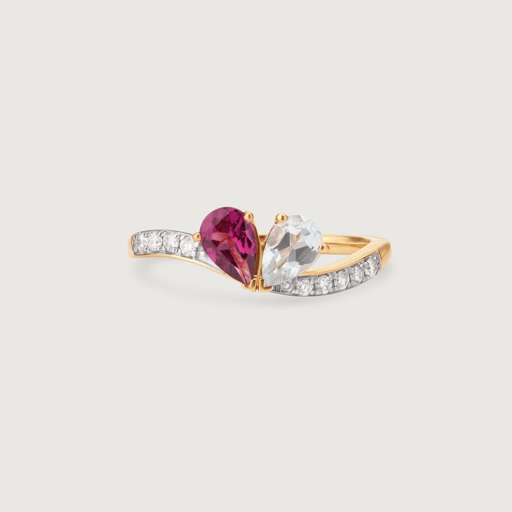 Rosy Toi et Moi Diamond & Gold Ring,,hi-res image number null