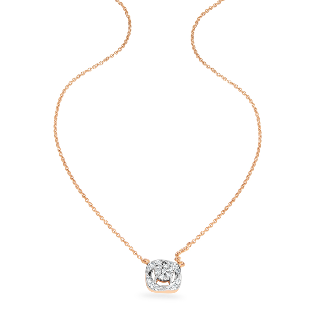 14KT Rose Gold Galactic Dreams diamond Pendant with chain