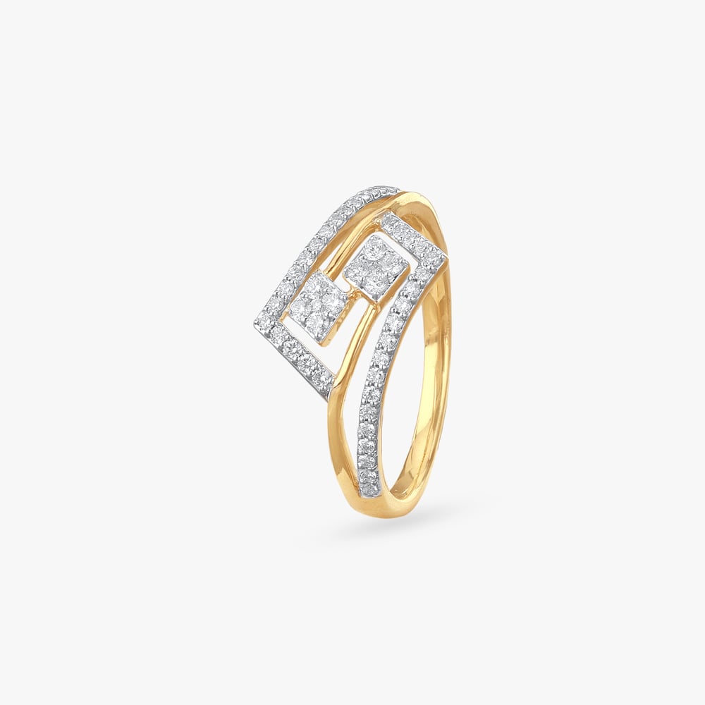 

Layered Frame Diamond Ring