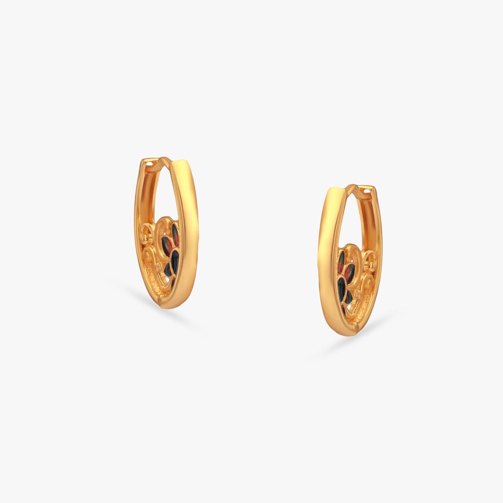 Enchanted Plume Gold Hoop Earrings,,hi-res image number null