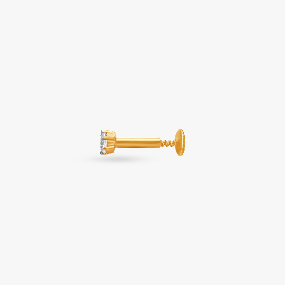 Sublime Gold and Diamond Nose Pin,,hi-res image number null