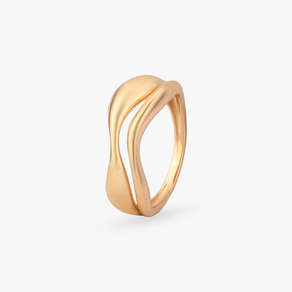 Sculpted Wave Gold Ring,,hi-res image number null