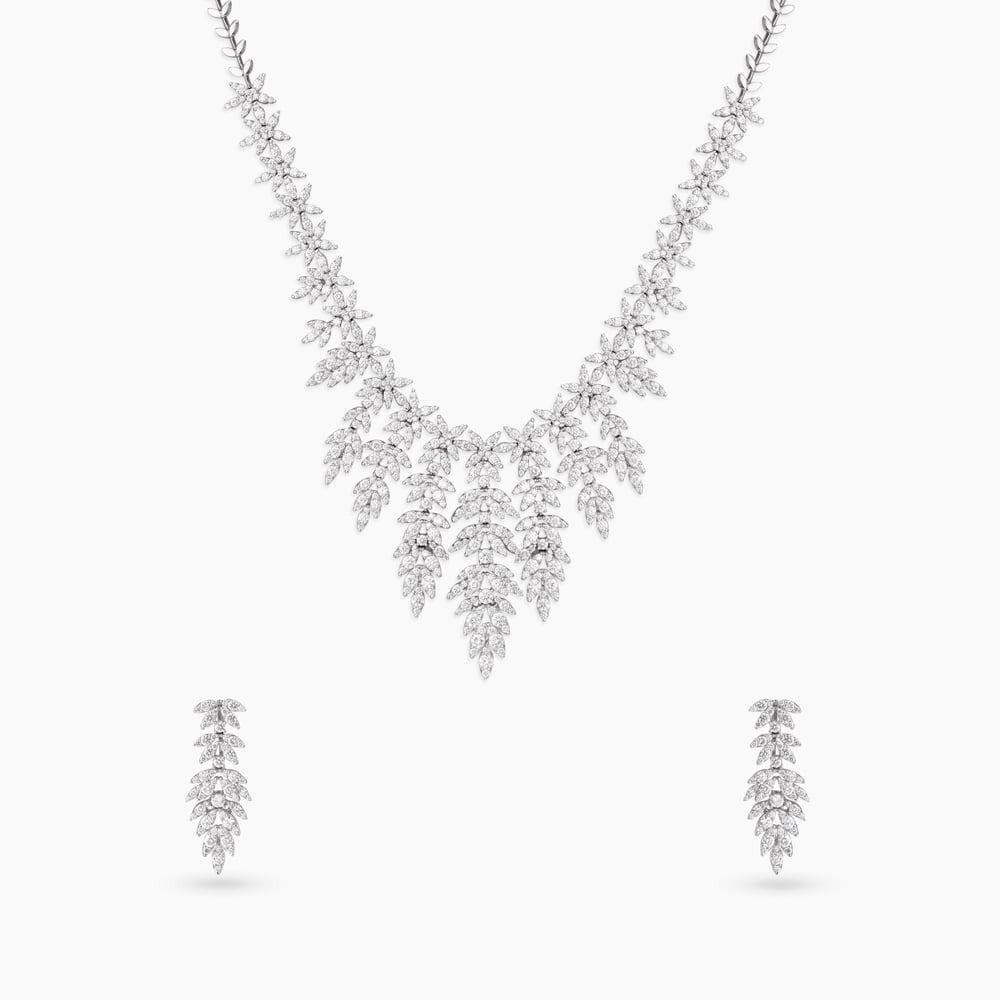 Opulent Vine Diamond Necklace Set,,hi-res image number null