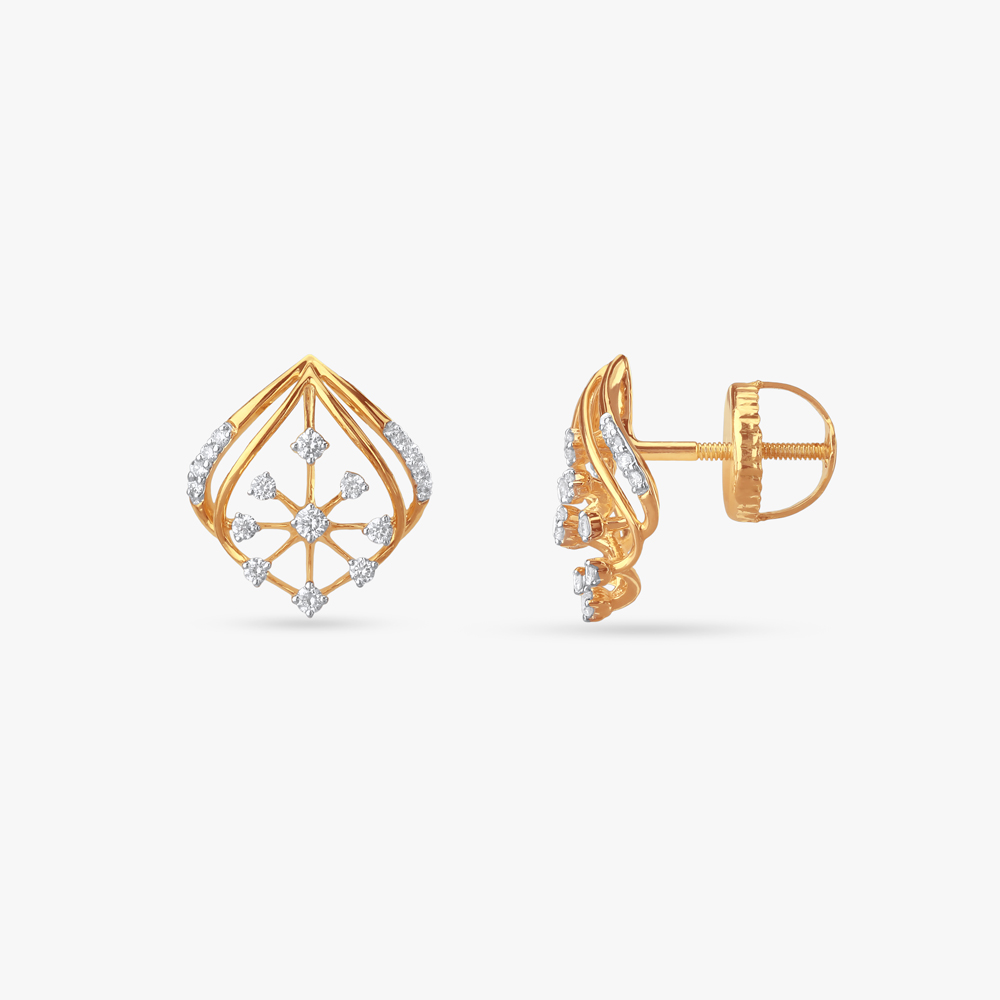 Charming Petal Diamond Stud Earrings,,hi-res image number null