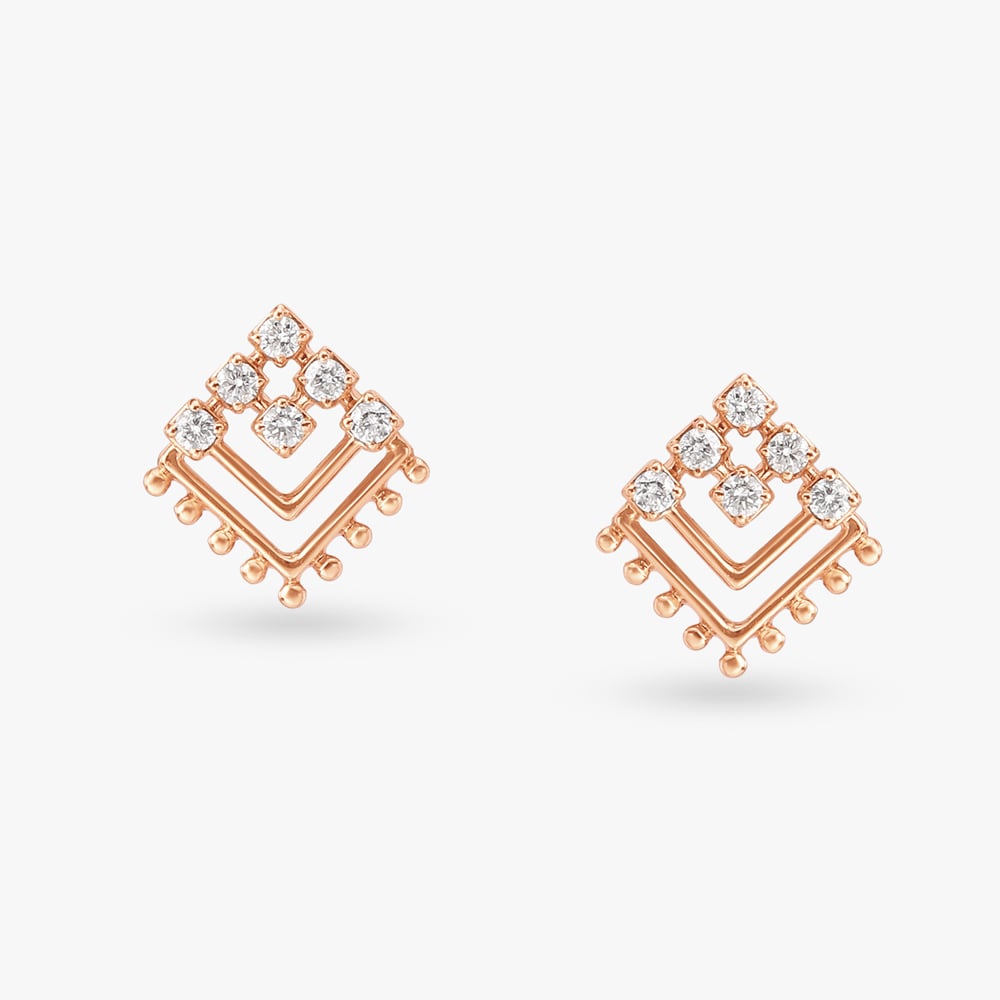 Geometric Eclectic Diamond Stud Earrings,,hi-res image number null