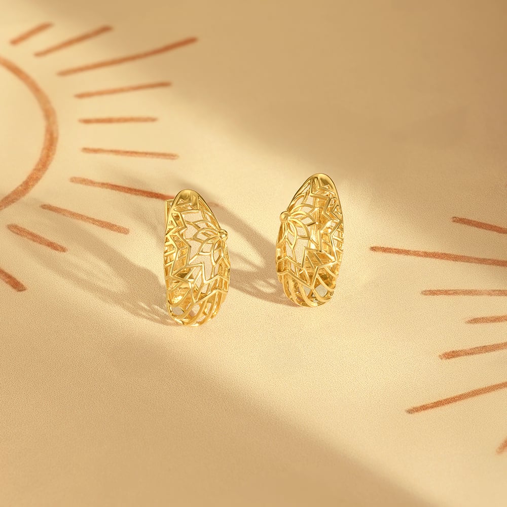 Radiant Filigree Gold Hoop Earrings,,hi-res image number null