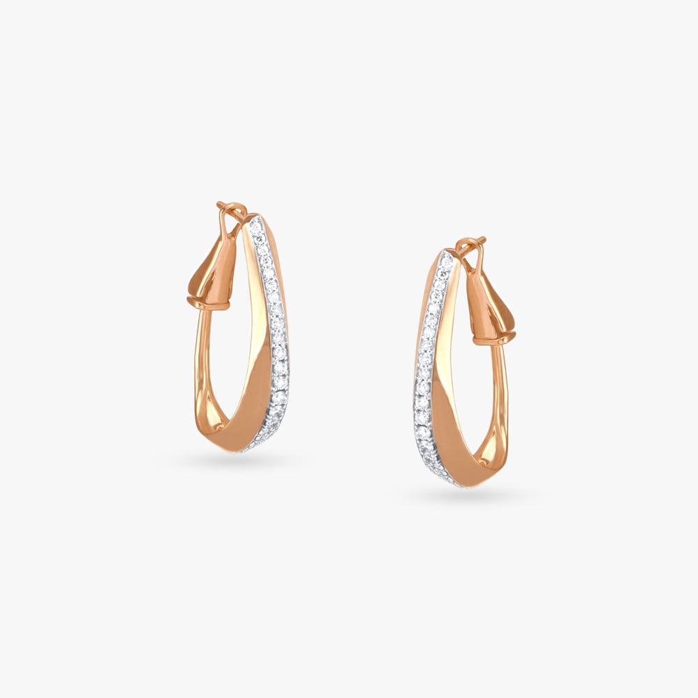 Chic Shine Diamond Hoop Earrings,,hi-res image number null