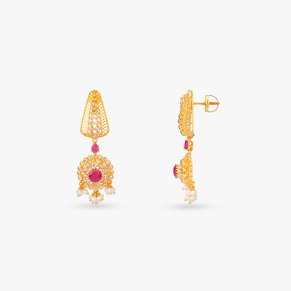 Rhythmic Radiance Gold Bottu Mala Necklace Set,,hi-res image number null