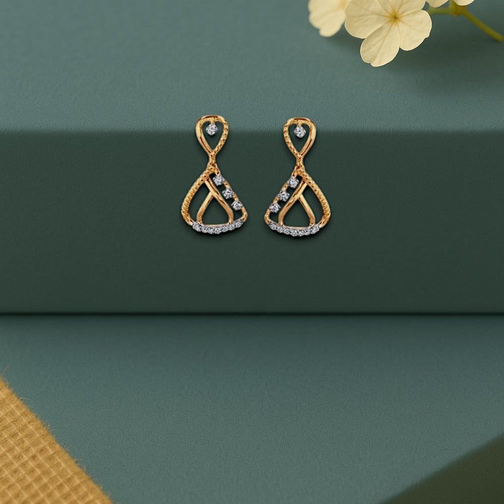 

Studded Crossover Diamond Drop Earrings