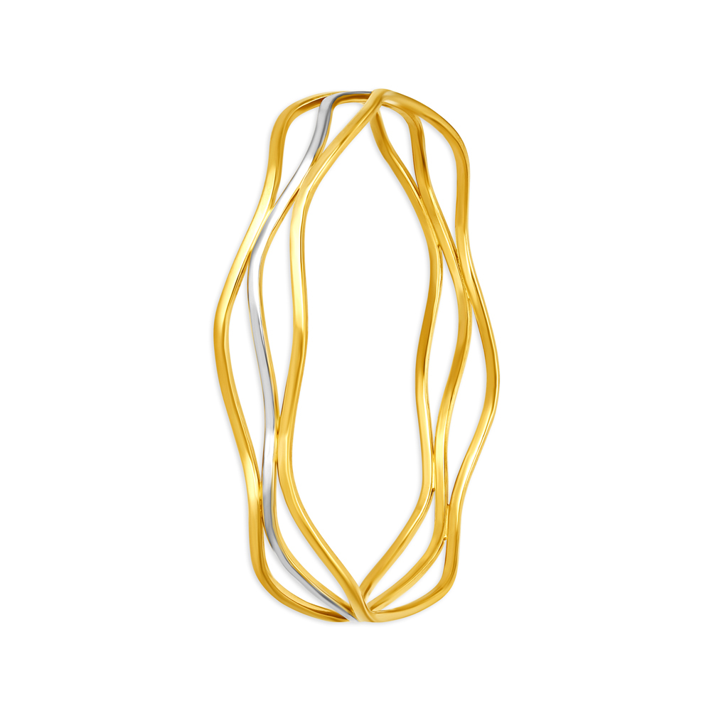 Debonair Yellow Gold Waved Bangle,,hi-res image number null