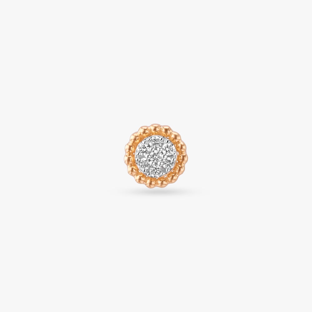 Ripple Halo Diamond Nose Pin,,hi-res image number null