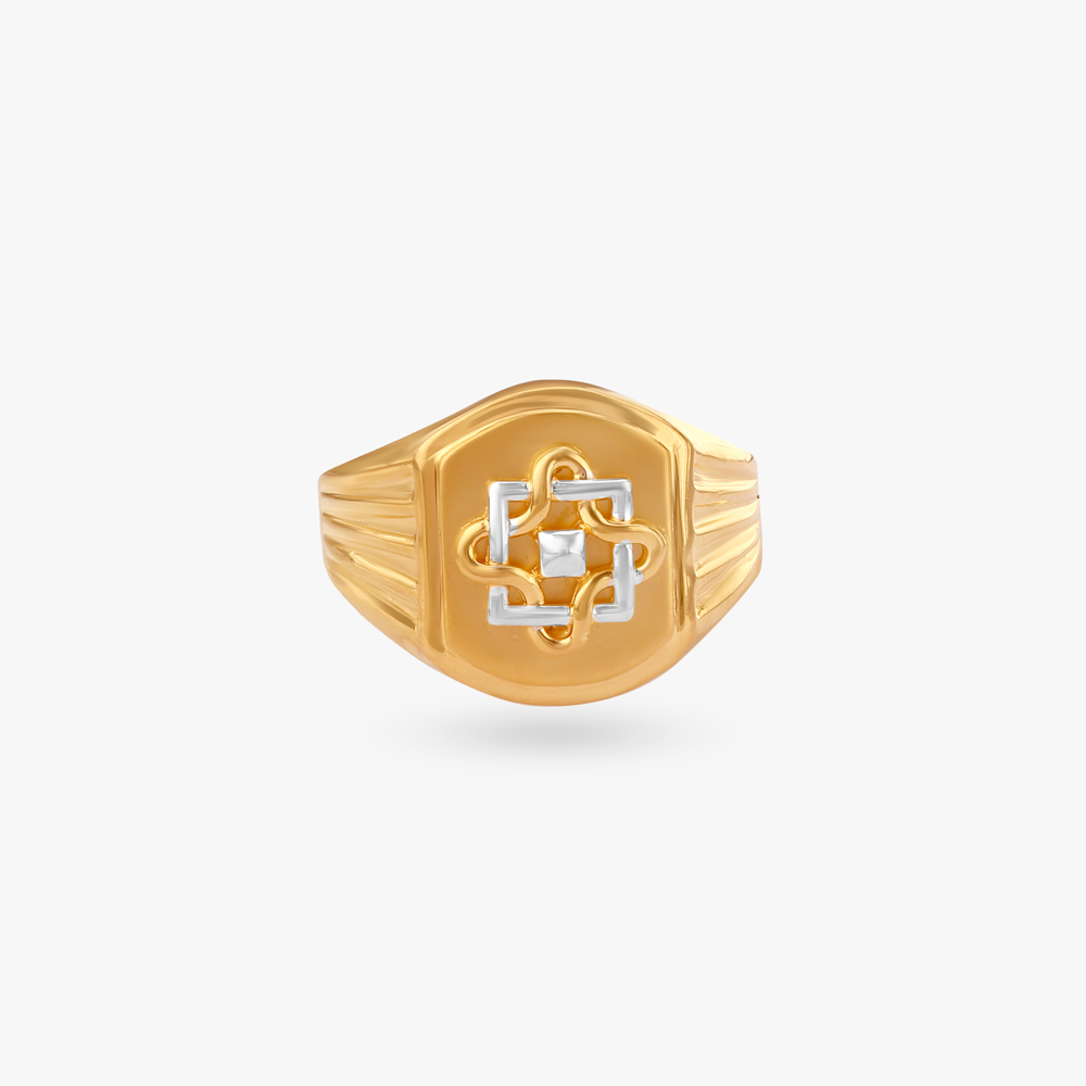 Interwoven Knot Gold Ring For Men,,hi-res image number null