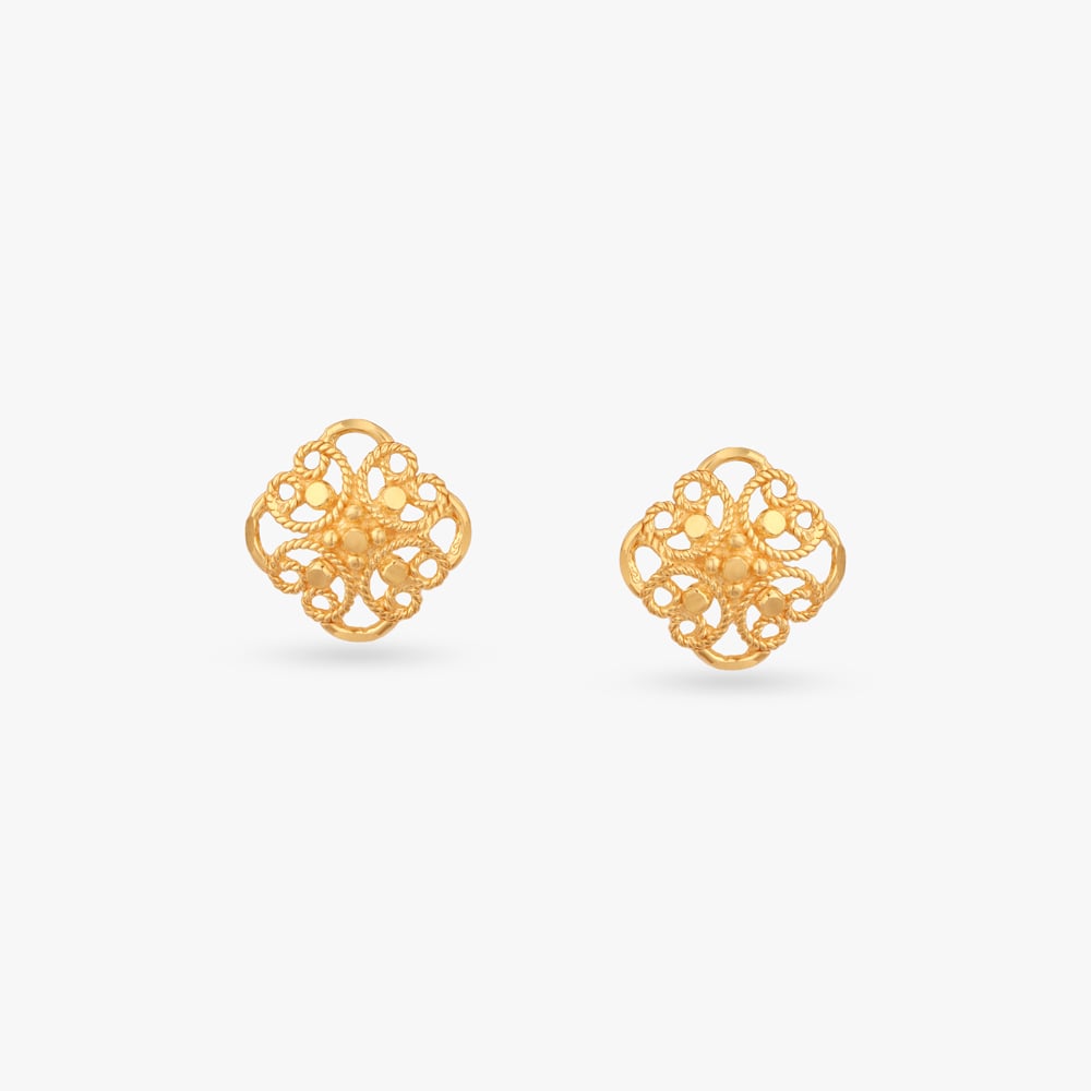 

Little Bloom Gold Stud Earrings For Kids