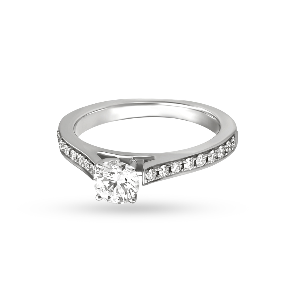 Brilliant Solitaire Look White Gold and Diamond Ring,,hi-res image number null