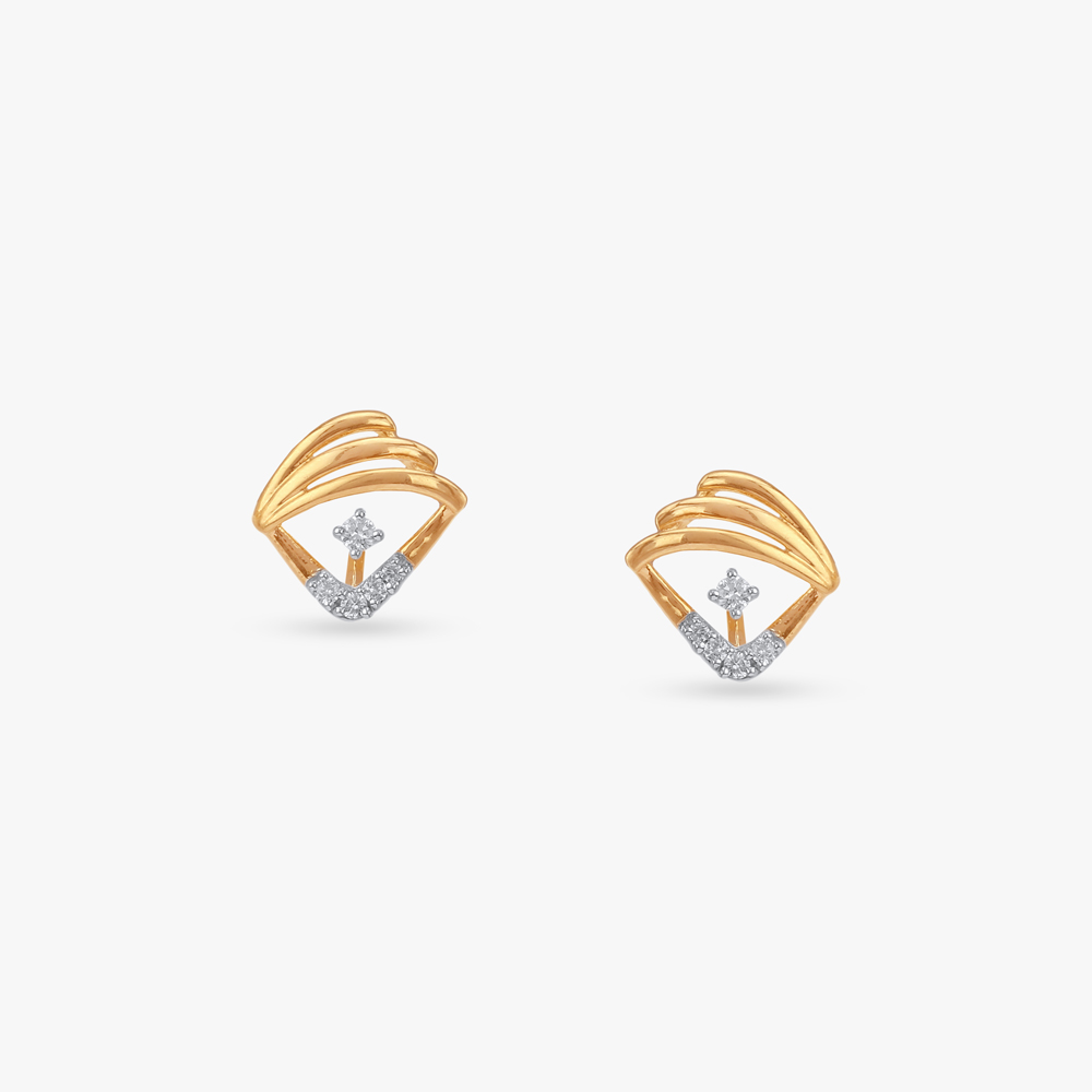 

Curved Canopy Diamond Stud Earrings