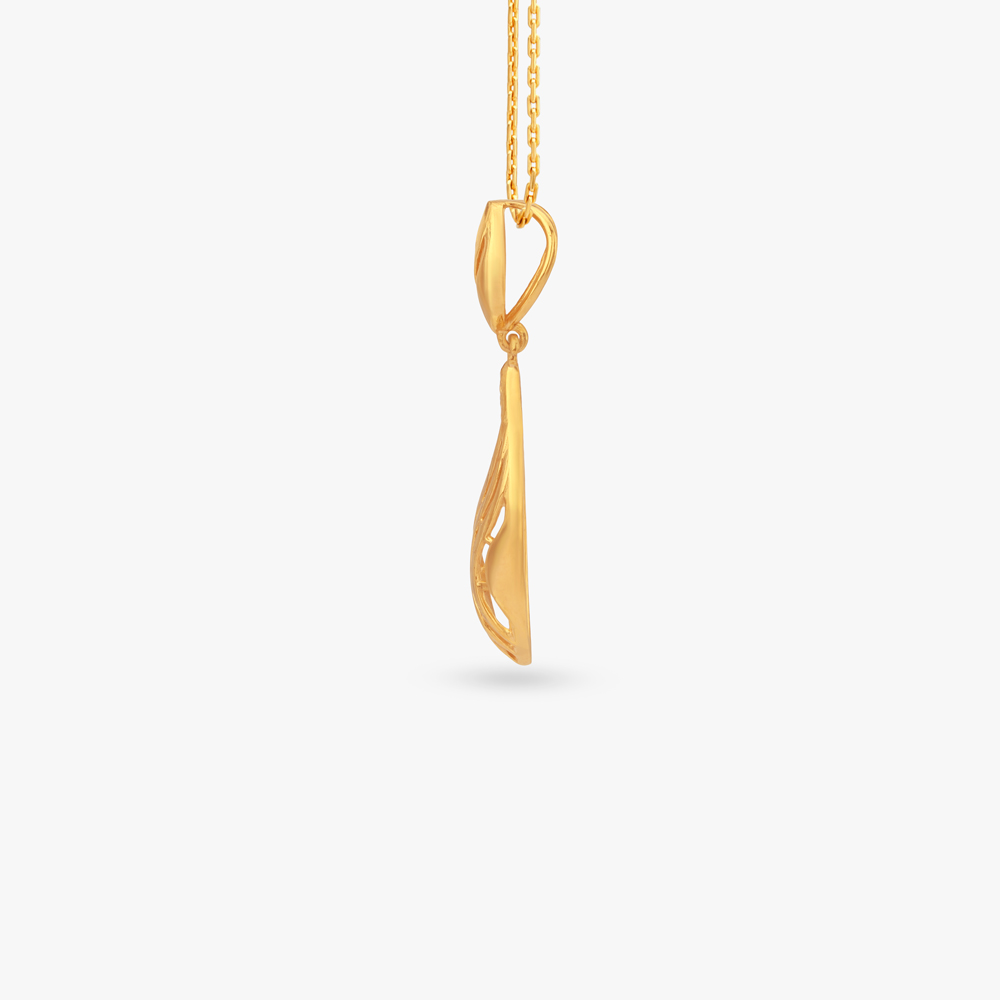 Woven Wave Gold Pendant,,hi-res image number null