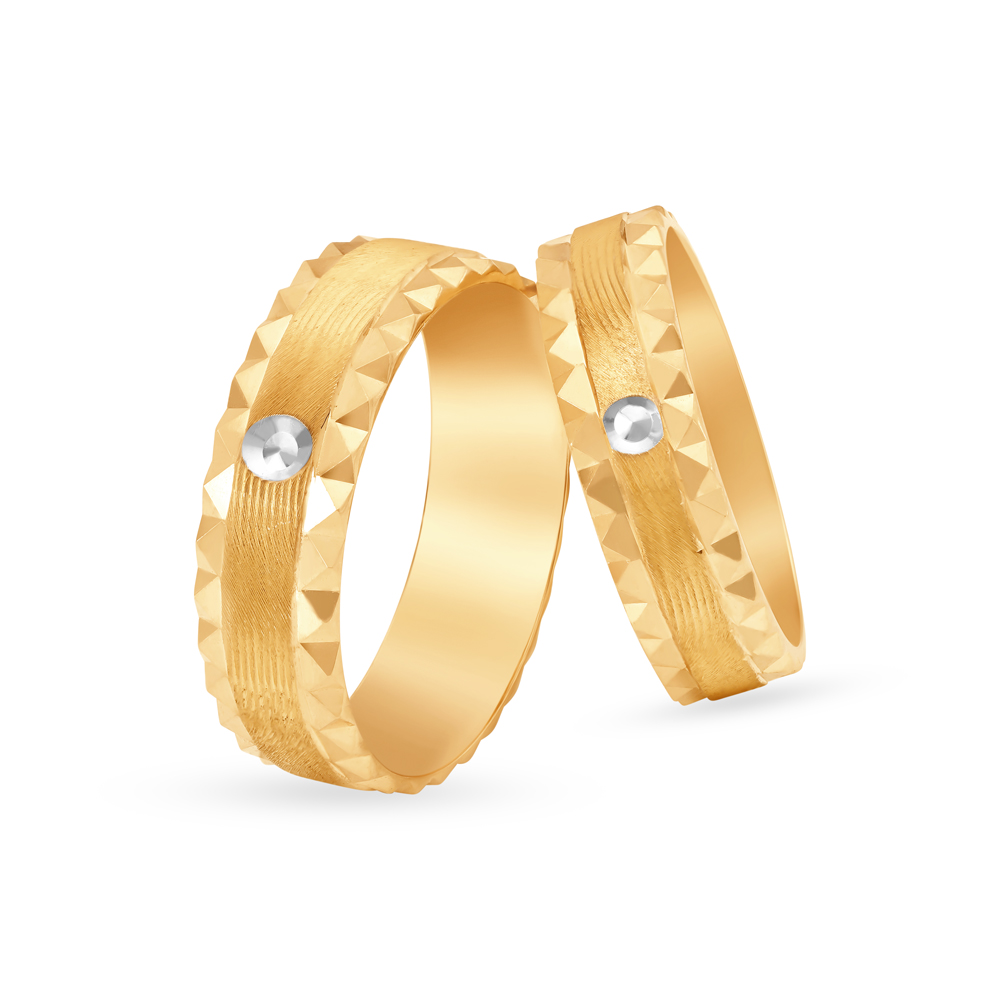 Mia by Tanishq 14 KT Yellow Gold Studded Finger Ring : Amazon.in: Fashion