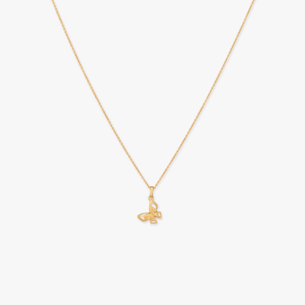 

Delicate Butterfly Gold Pendant with Chain