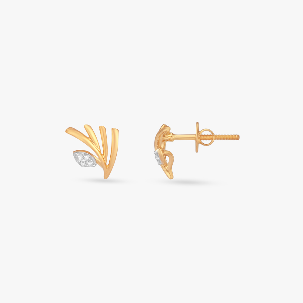 Sculpted Arc Diamond Stud Earrings,,hi-res image number null