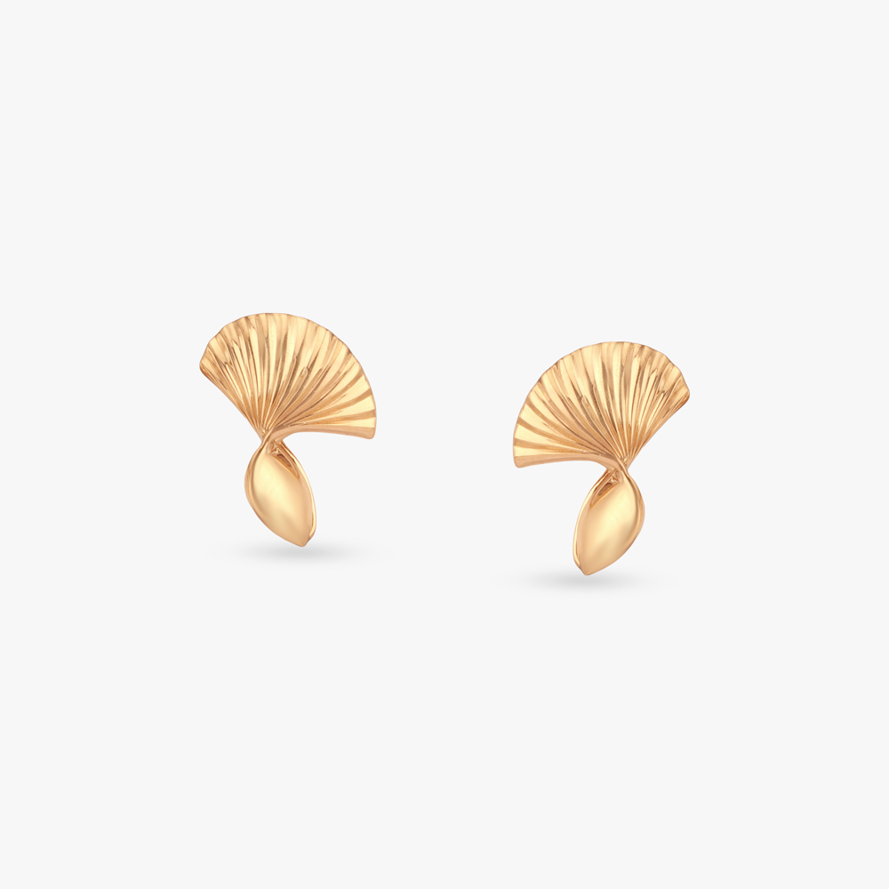 Radiant Veil Gold Stud Earrings,,hi-res image number null
