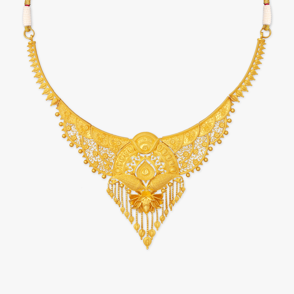 Regal Plume Gold Necklace Set,,hi-res image number null