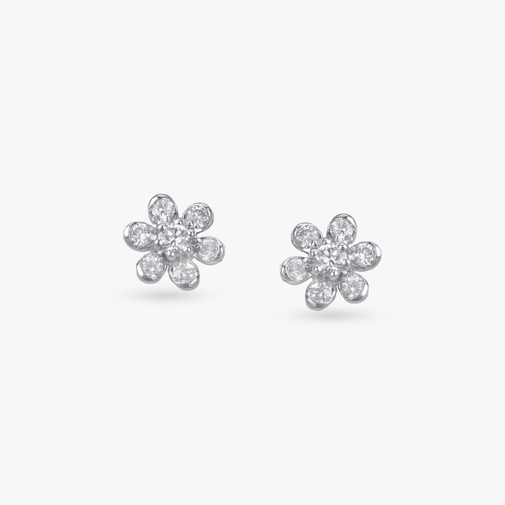 Petal Shine Diamond Stud Earrings,,hi-res image number null