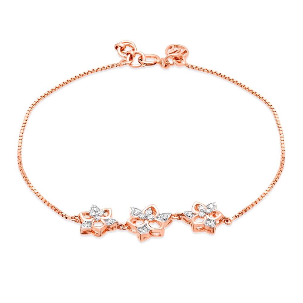 14KT Rose Gold Dainty Diamond Bracelet,,hi-res image number null
