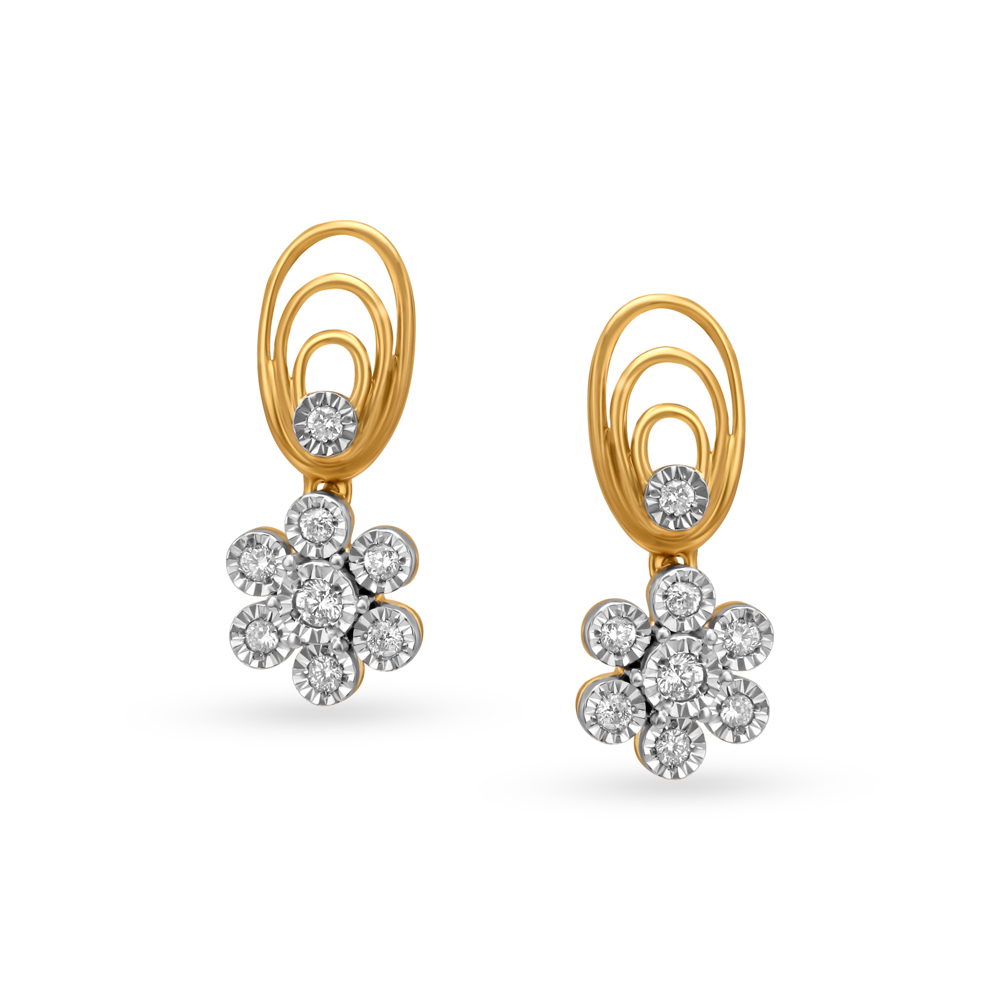 Charming Spirals and Florals Diamond Drop Earrings,,hi-res image number null