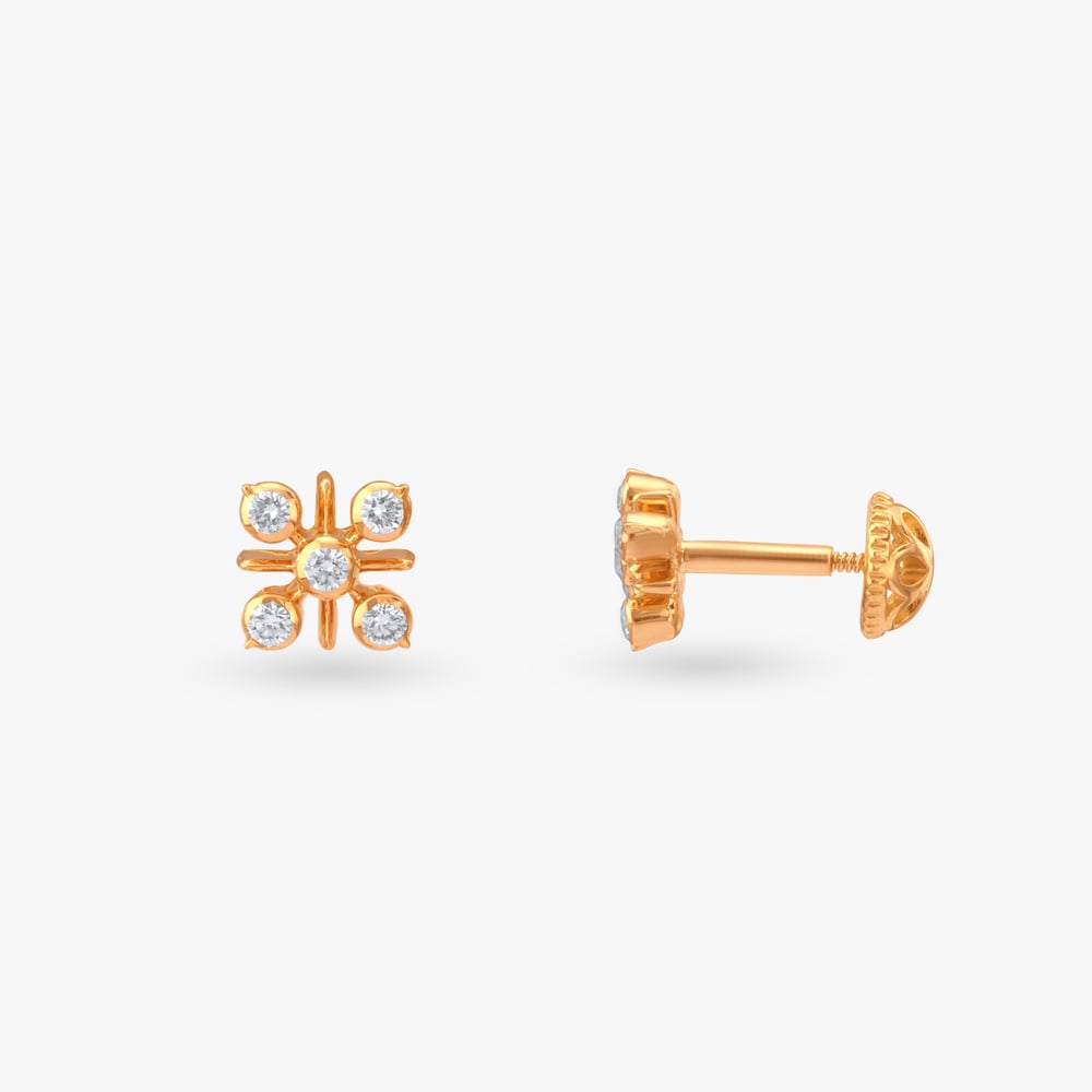Solar Flare Diamond Stud Earrings,,hi-res image number null