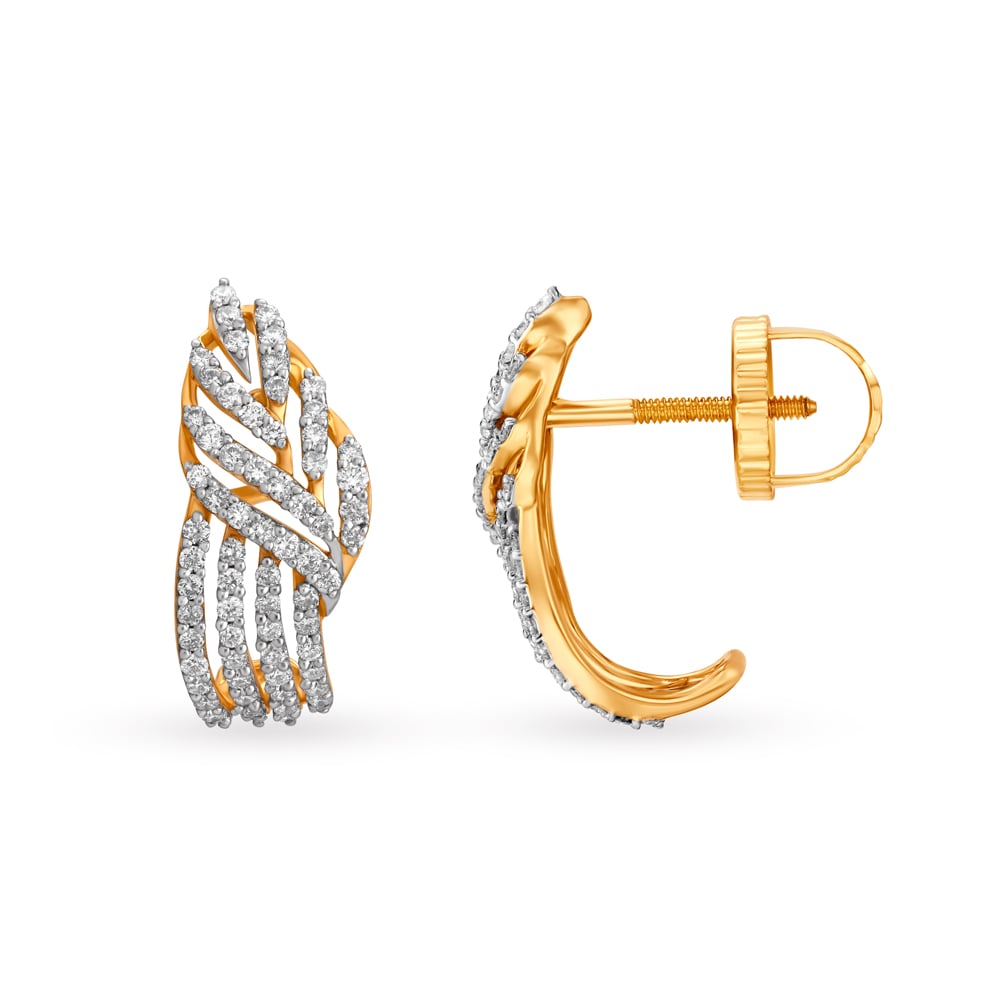 Dazzling Stylish Diamond Hoop Earrings,,hi-res image number null