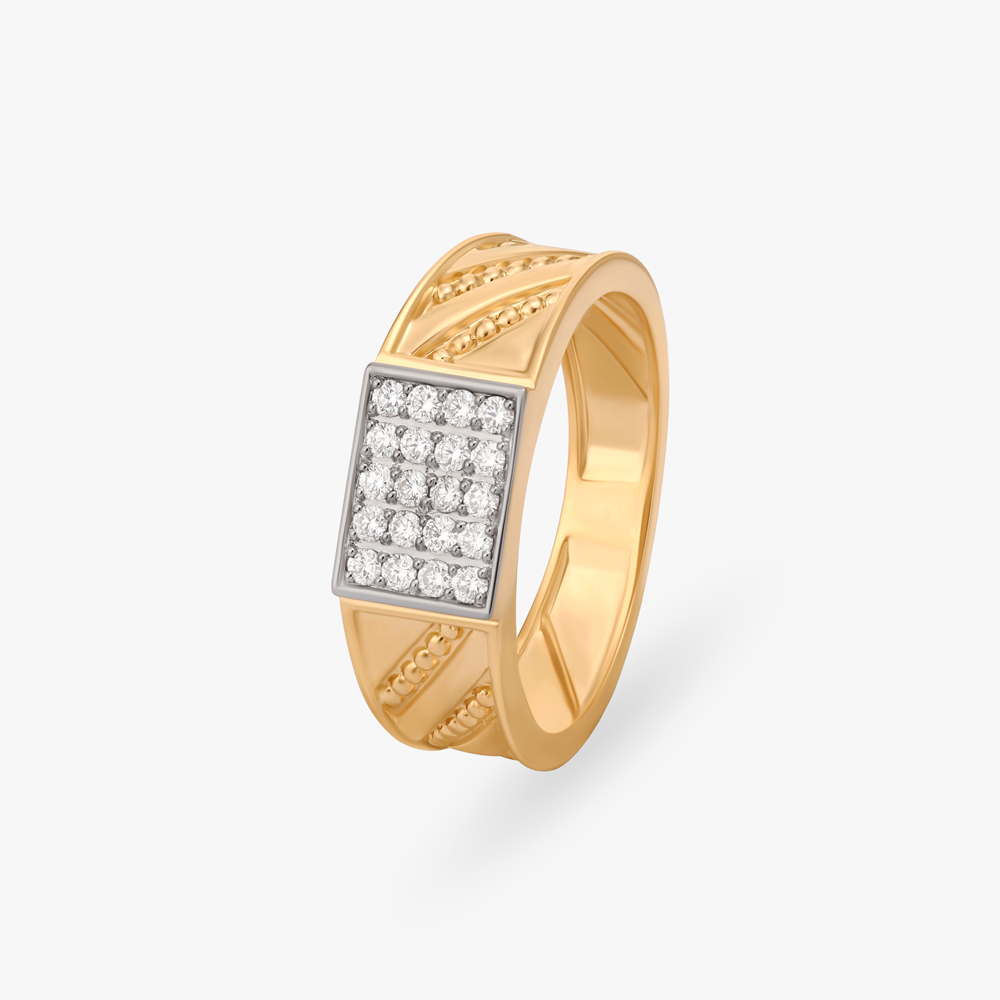 Buy Tanishq 18KT Gold and Diamond Finger Ring for Men Online | Tanishq |  Tanishq | Diamond finger ring, Rings for men, Ring finger