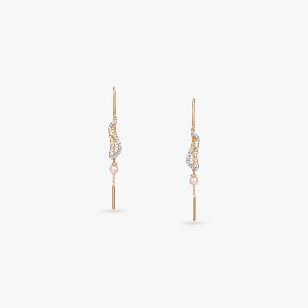 Luminous Wing Diamond Drop Earrings,,hi-res image number null