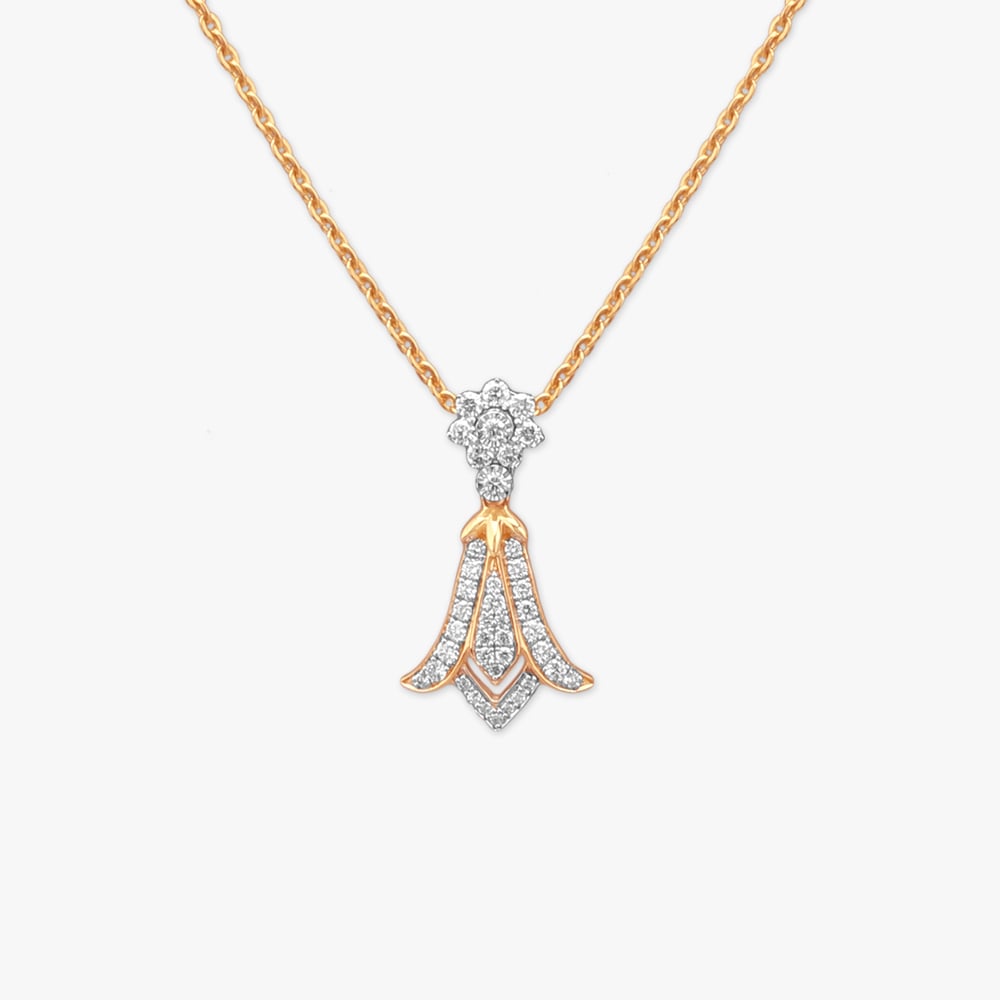

Graceful Blossom Diamond Pendant with Chain