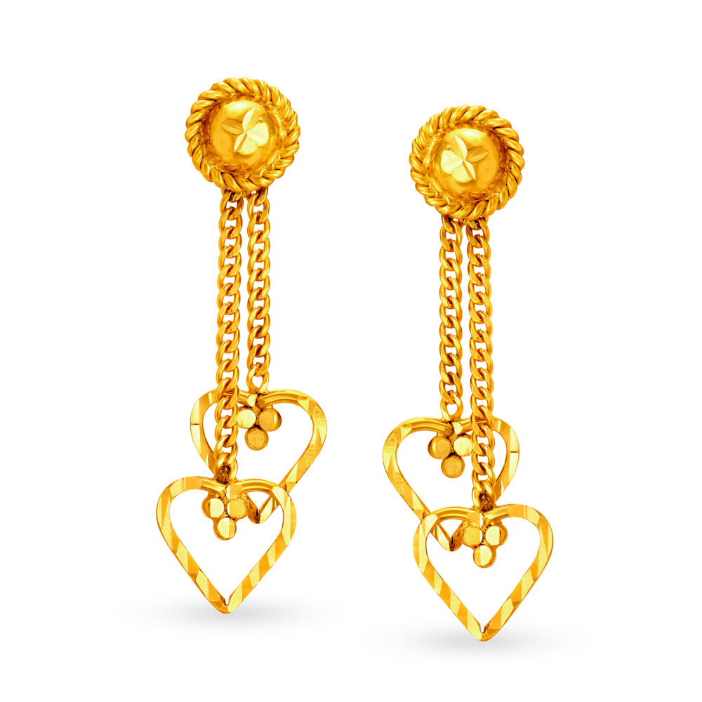 Flamboyant 22 Karat Yellow Gold Leaf Drops,,hi-res image number null