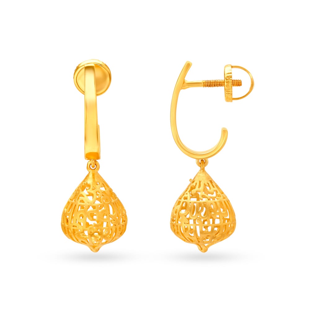 22k Plain Gold Earring JG-2108-03831 – Jewelegance