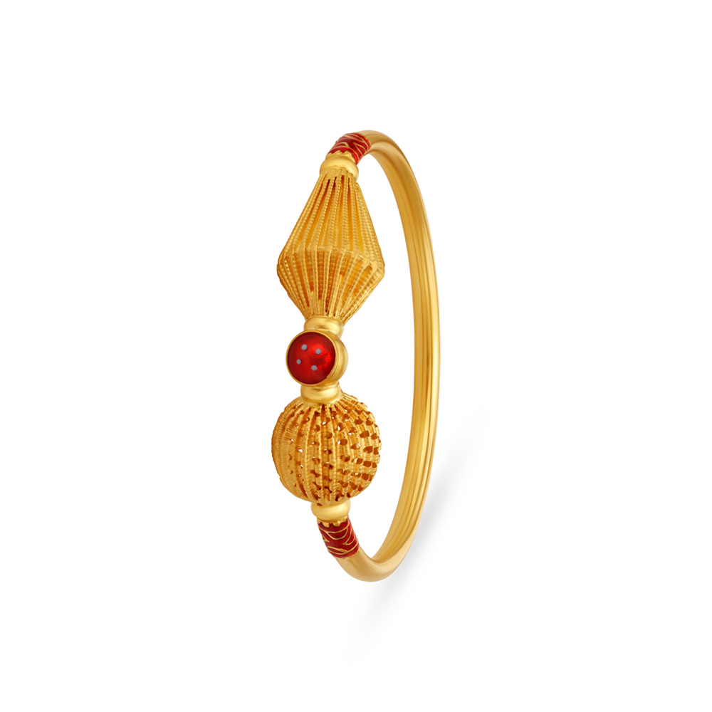 Stunning Unique Design Gold Bangle for Kids,,hi-res image number null