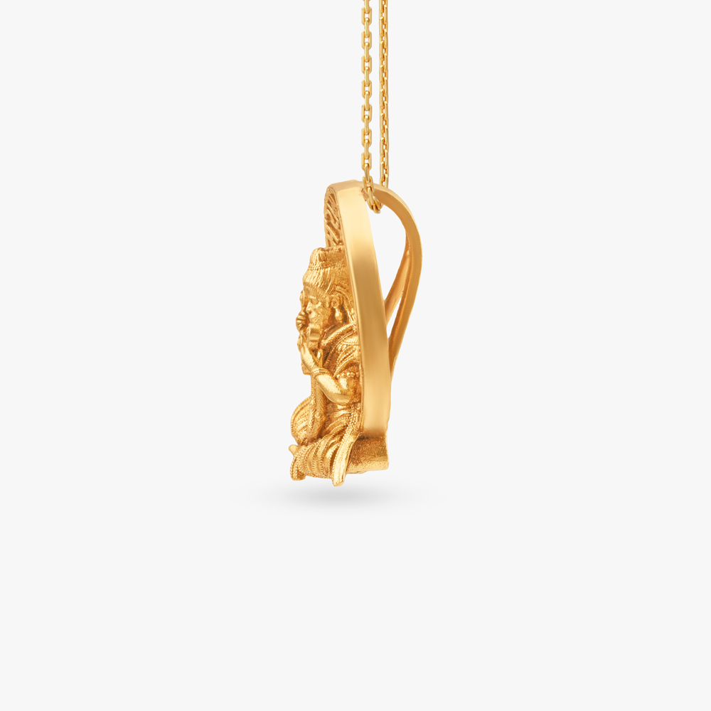 Divine Hanuman Gold Pendant for Men,,hi-res image number null