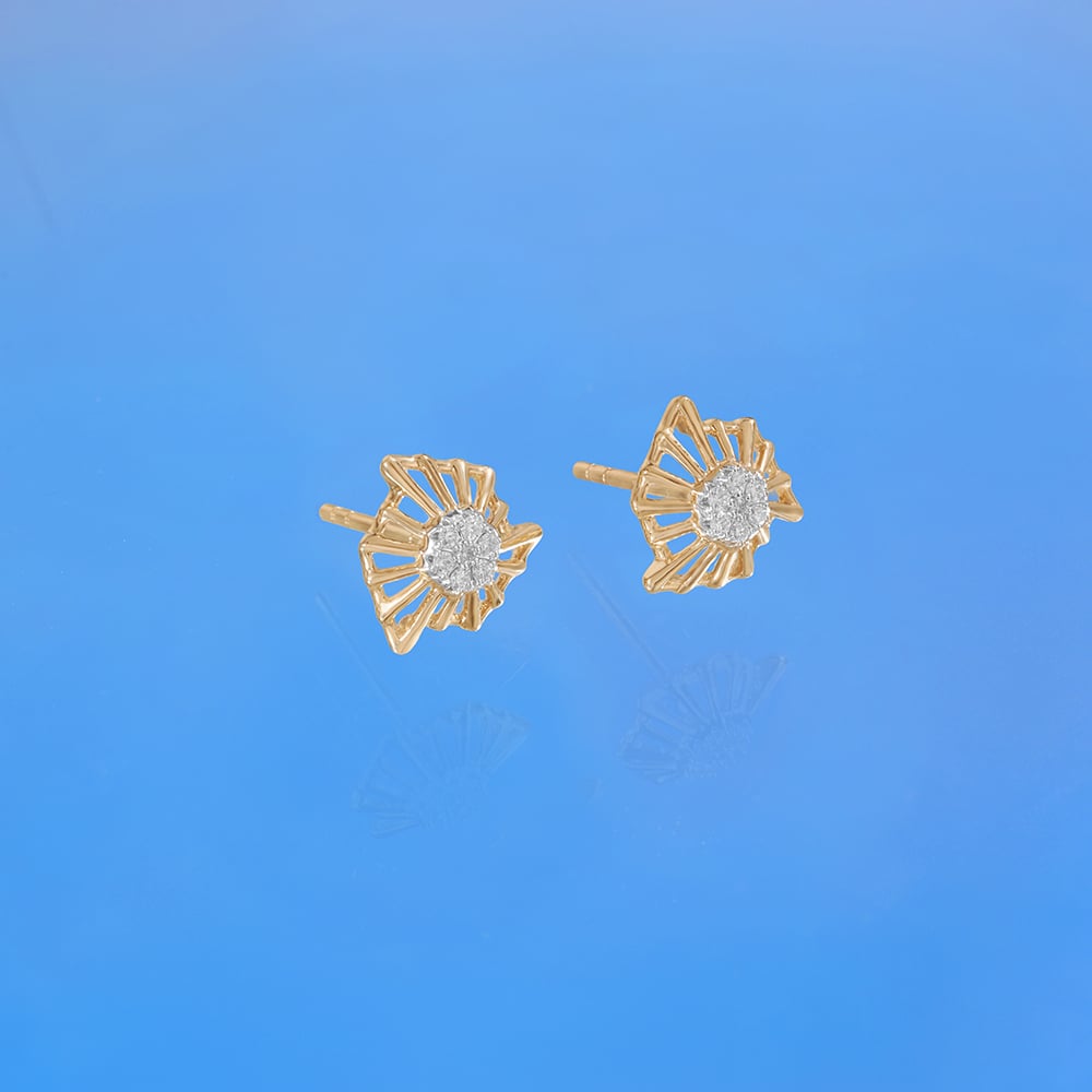 Sunburst Radiance Diamond Stud Earrings,,hi-res image number null