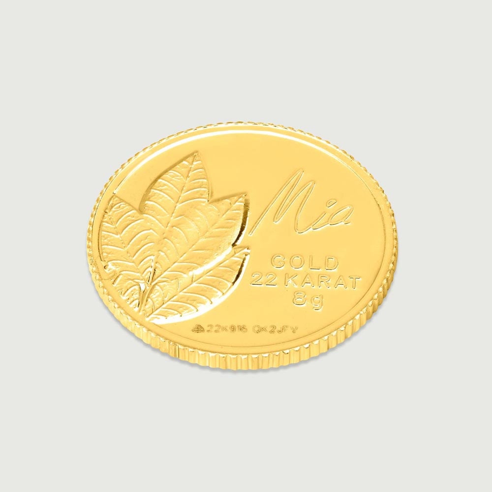 8 GM 22 Karat  Sublime Mango Leaf Gold Coin,,hi-res image number null