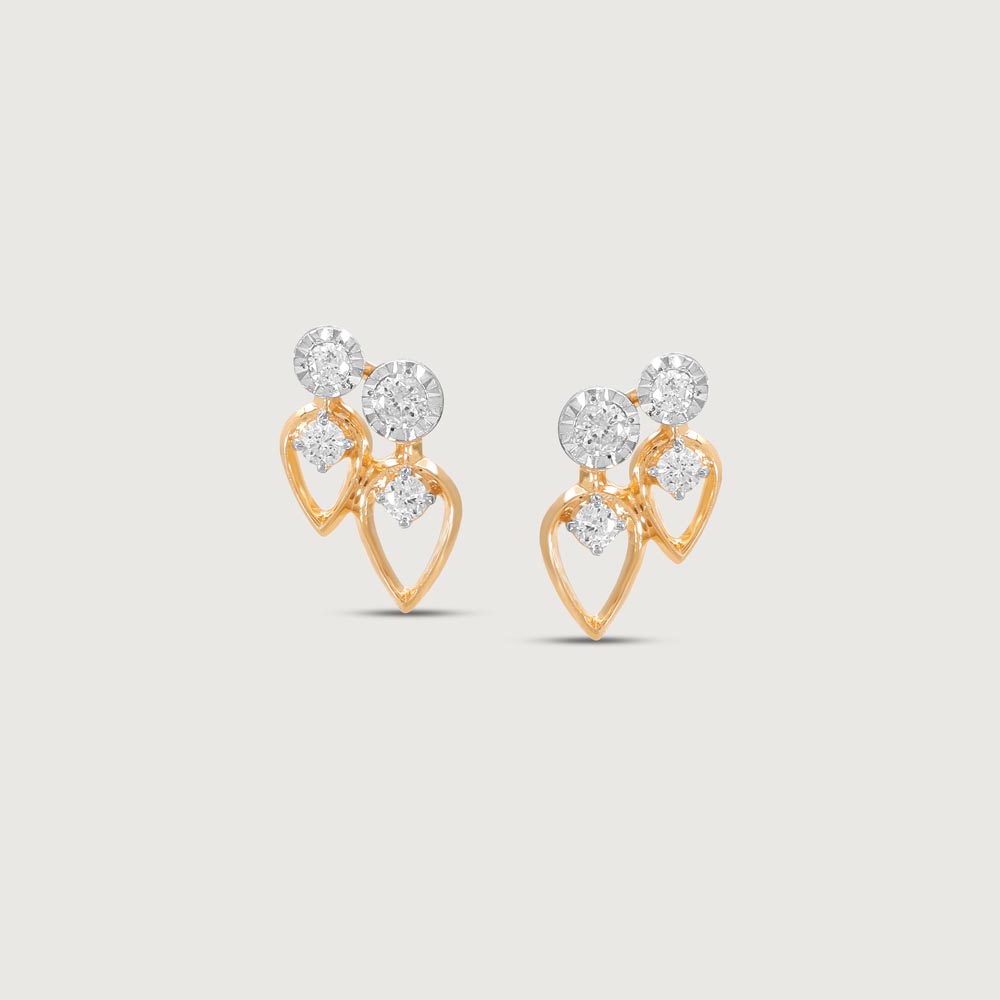 Twinkle Leaf Diamond Stud Earrings,,hi-res image number null