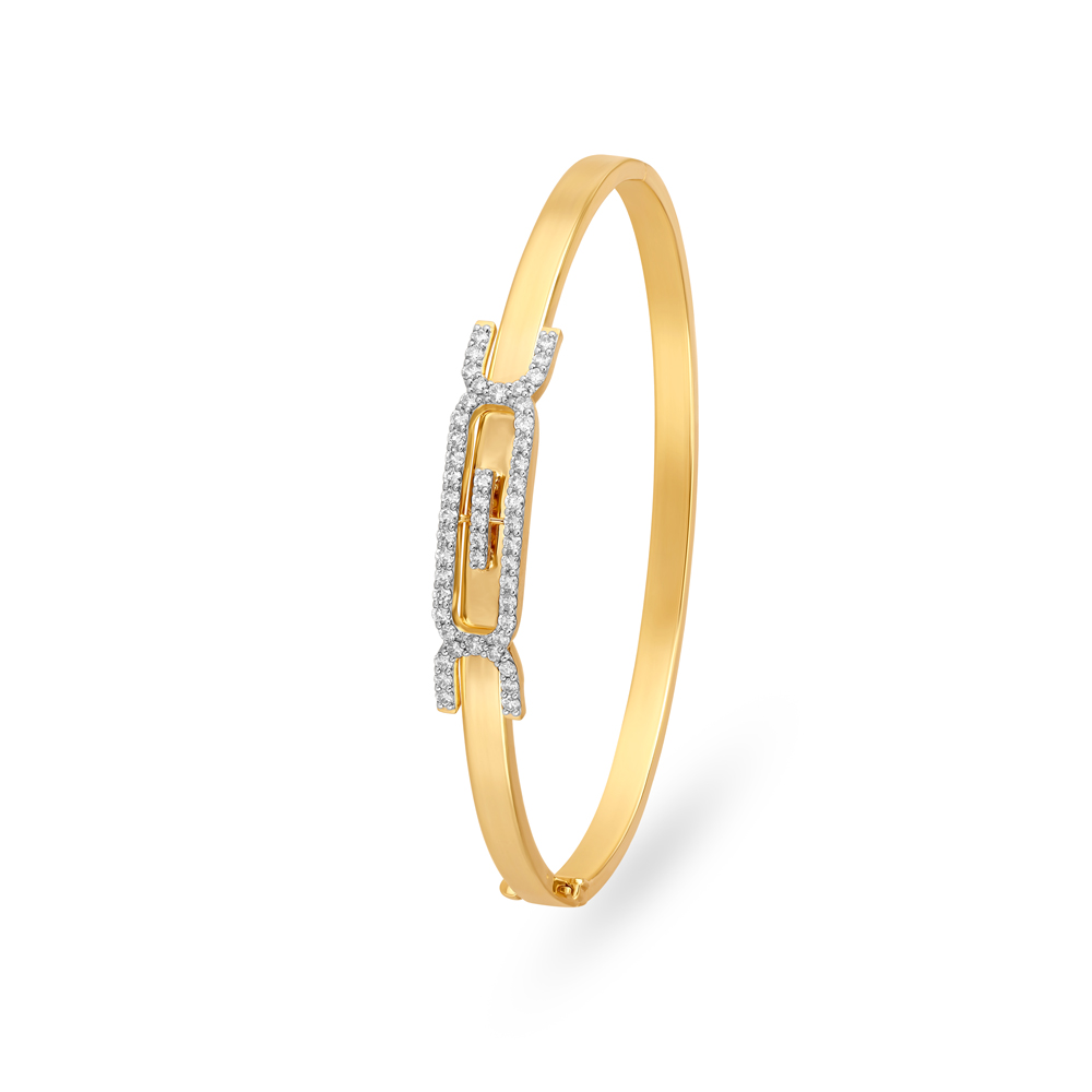 Sophisticated Gold and Diamond Openable Kada for men,,hi-res image number null