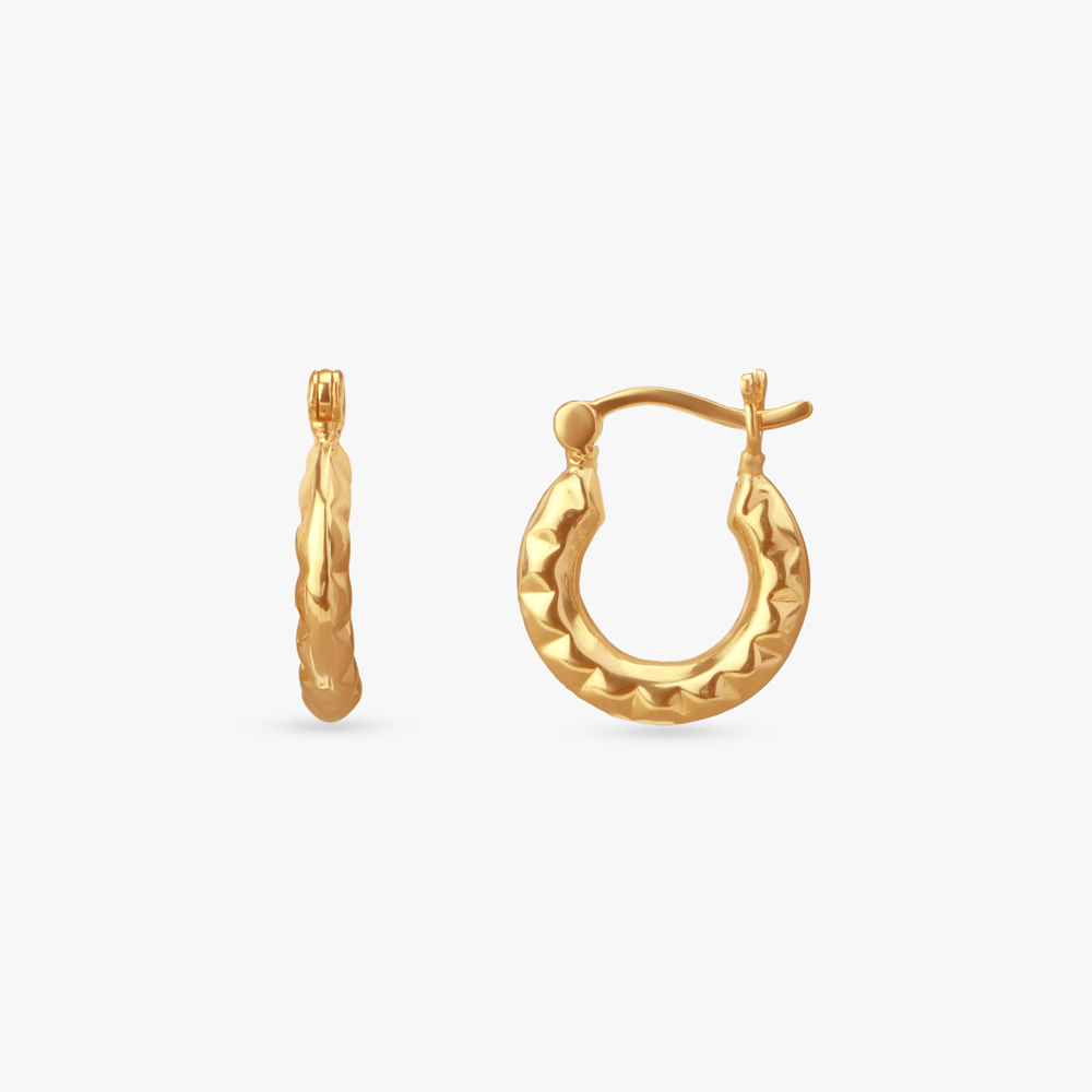 Sculpted Shine Gold Hoop Earrings,,hi-res image number null