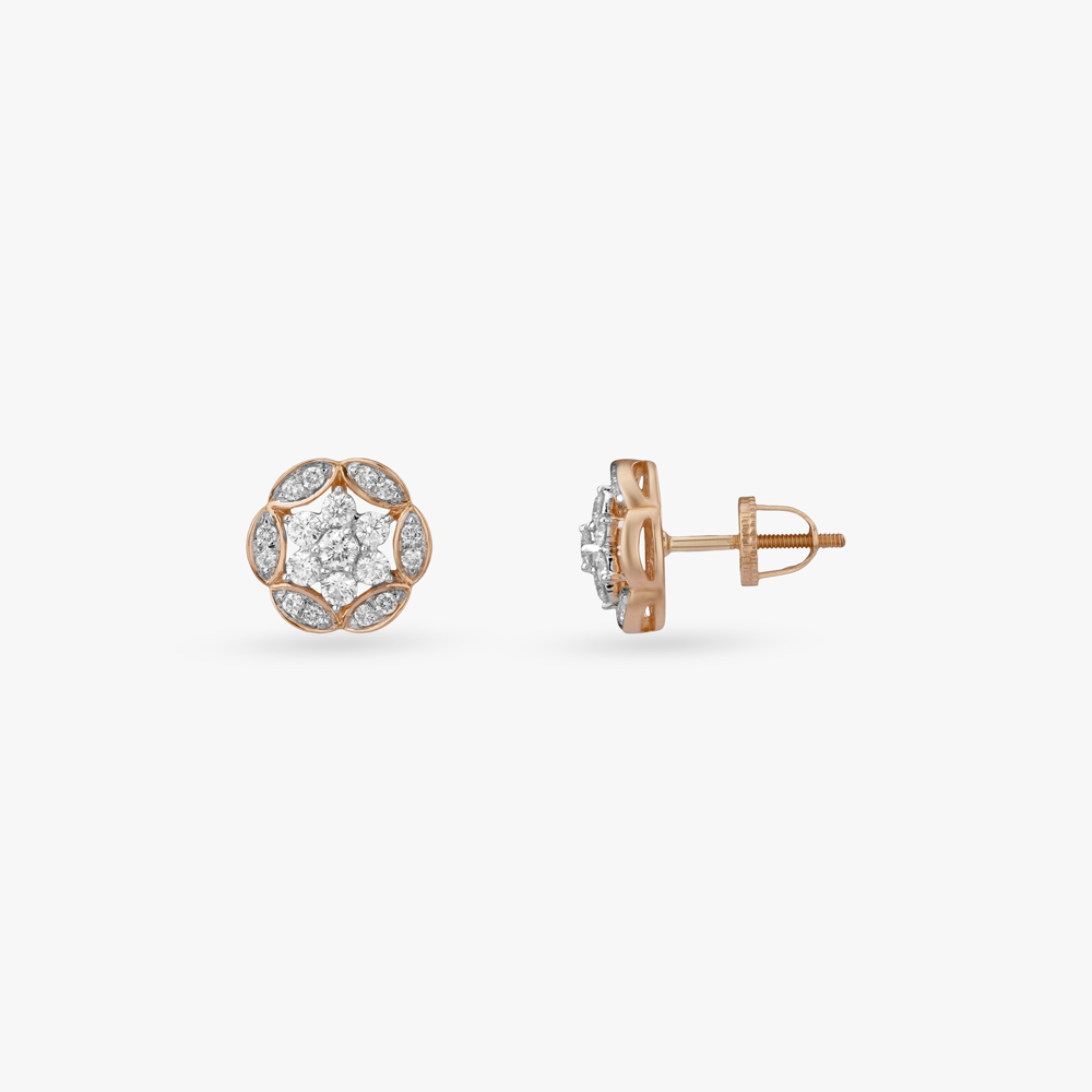 Floral Halo Diamond Pendant and Earrings Set,,hi-res image number null