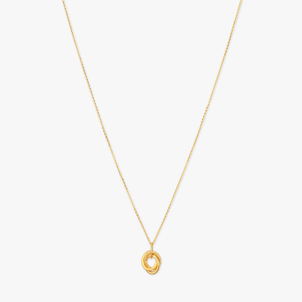 Twist Loop Gold Pendant with Chain,,hi-res image number null